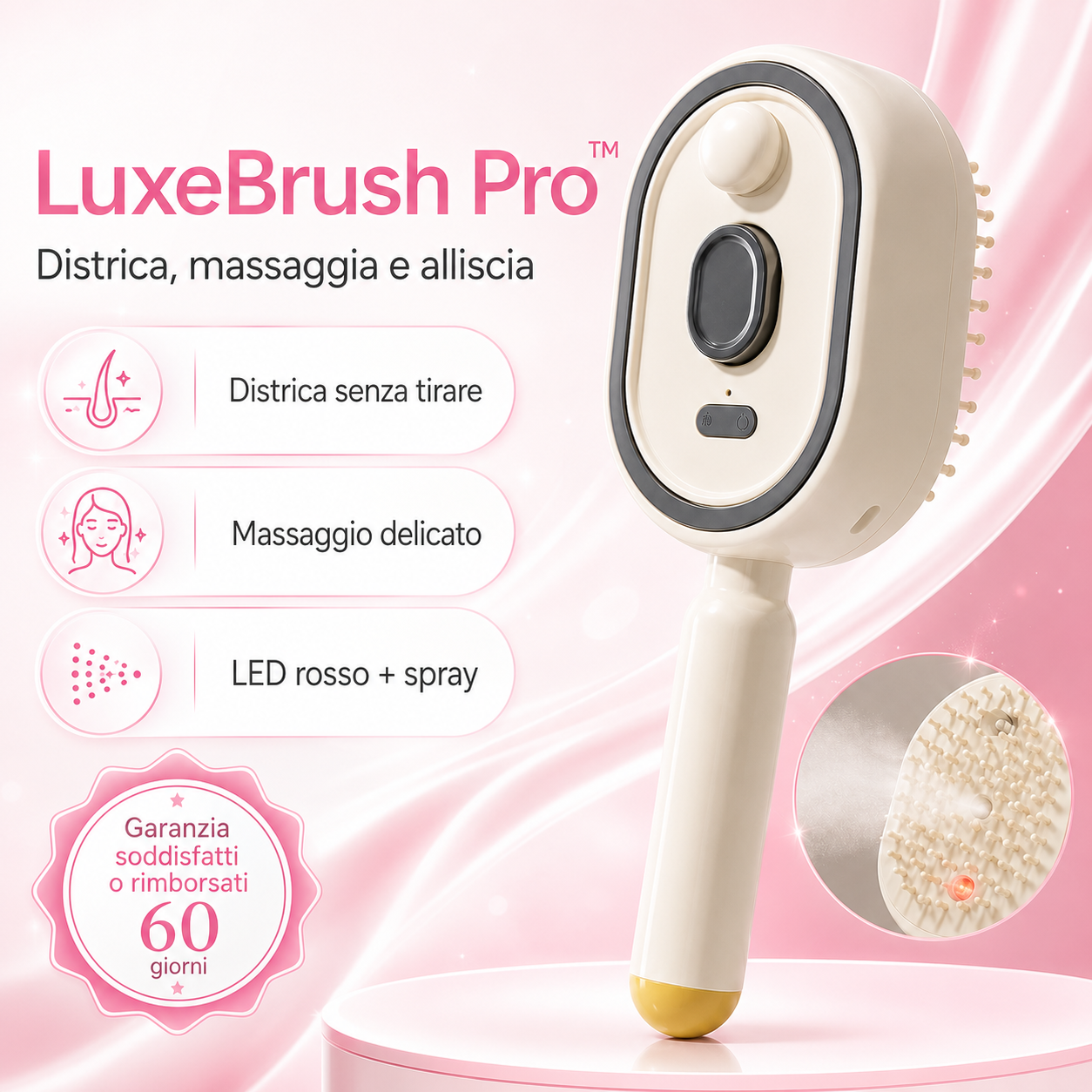 LuxeBrush Pro™ - La Spazzola che Districa, Massaggia e Alliscia