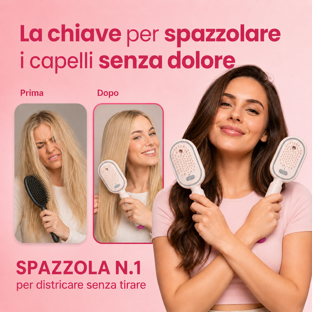 LuxeBrush Pro™ - La Spazzola che Districa, Massaggia e Alliscia